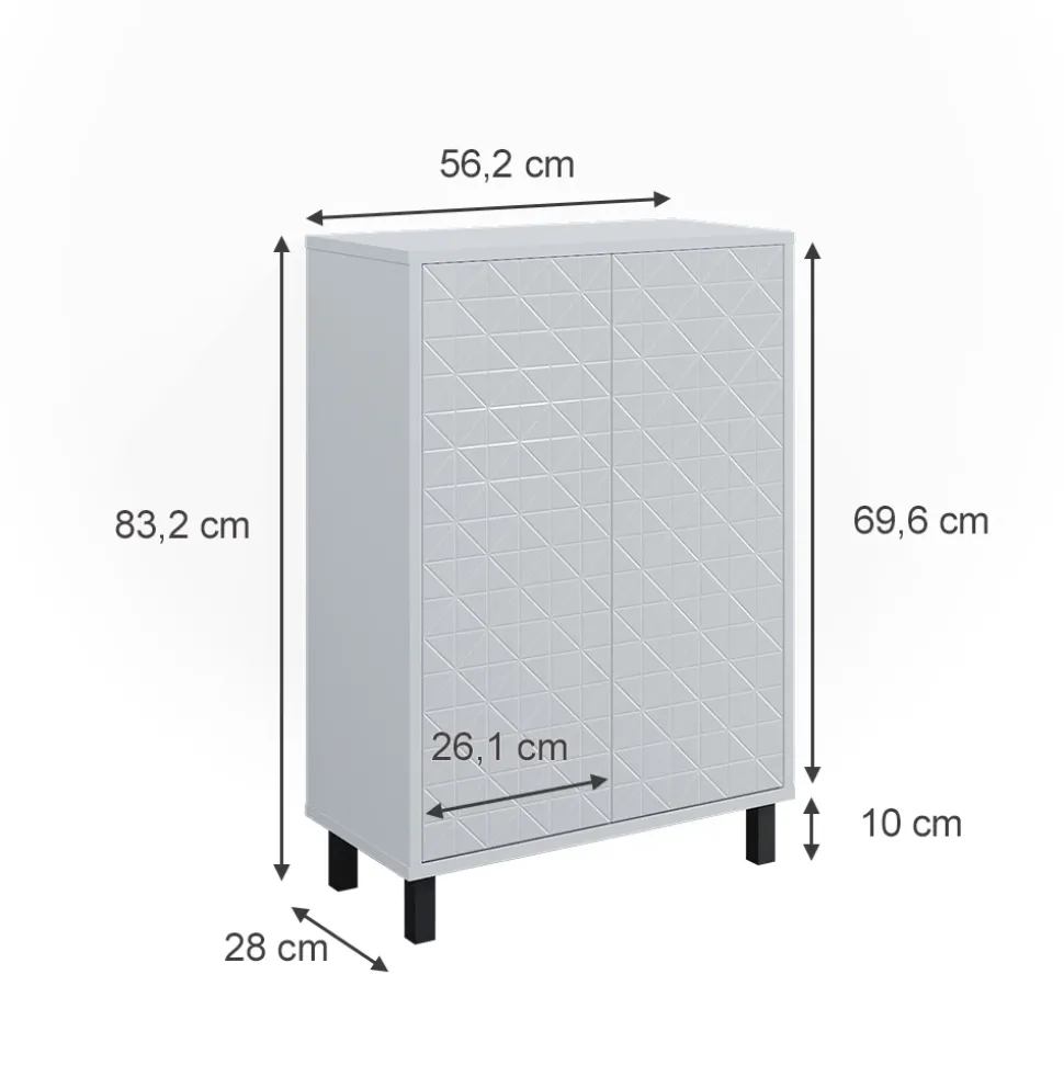 Midischrank Agasta Weiß 56.2 x 83.2 cm Vicco