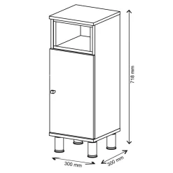 Midischrank Aquis Weiß 30 x 81.8 cm Vicco