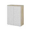 Midischrank Edge Weiß 60 x 79.5 cm mit 2 Türen und 3 Fächer Vicco