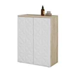 Midischrank Edge Weiß 60 x 79.5 cm mit 2 Türen und 3 Fächer Vicco