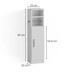 Midischrank Enga Weiß 23 x 90 cm Vicco