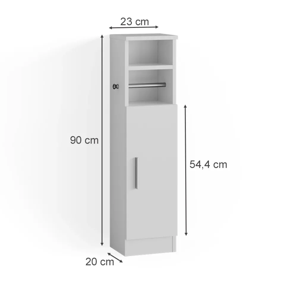 Midischrank Enga Weiß 23 x 90 cm Vicco