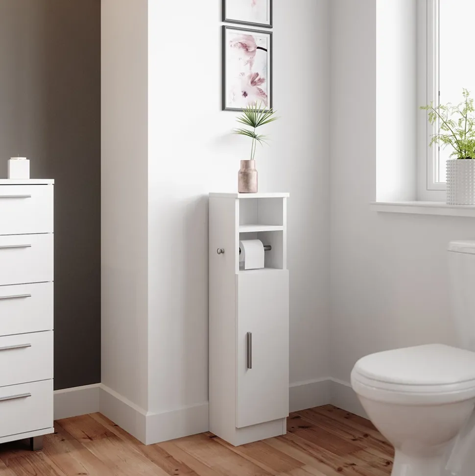 Midischrank Enga Weiß 23 x 90 cm Vicco