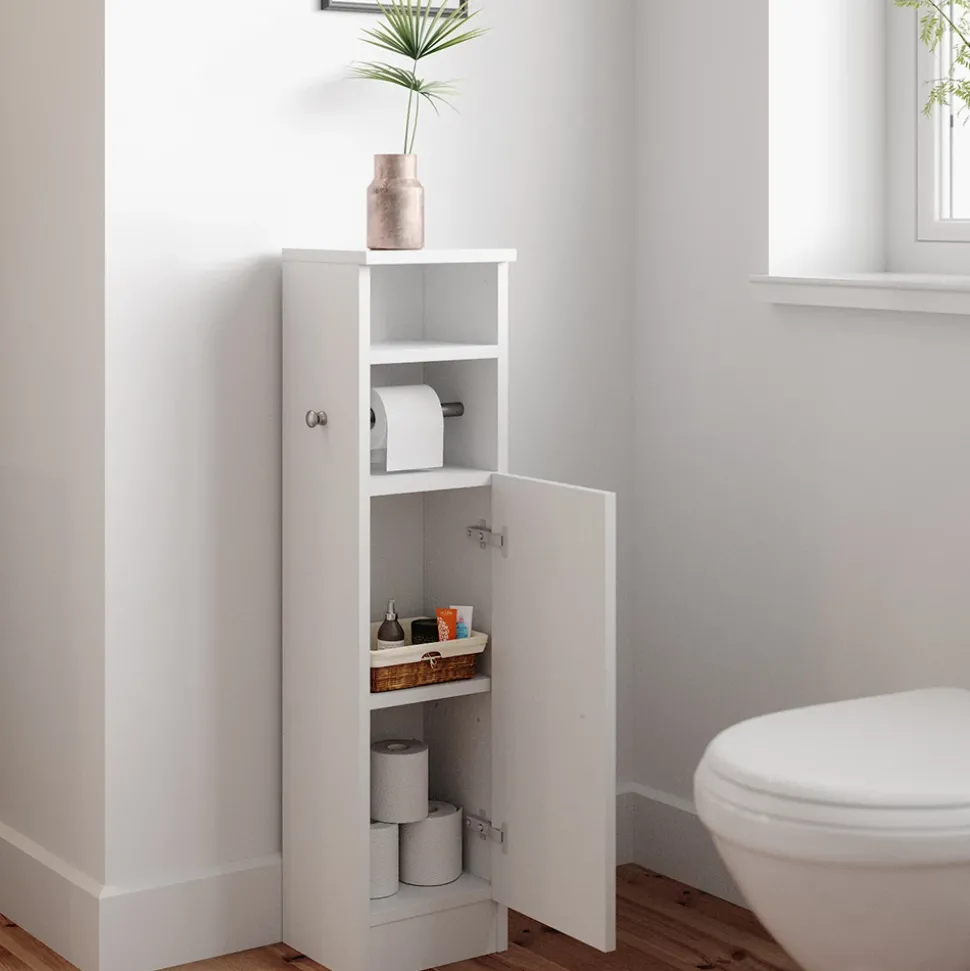 Midischrank Enga Weiß 23 x 90 cm Vicco