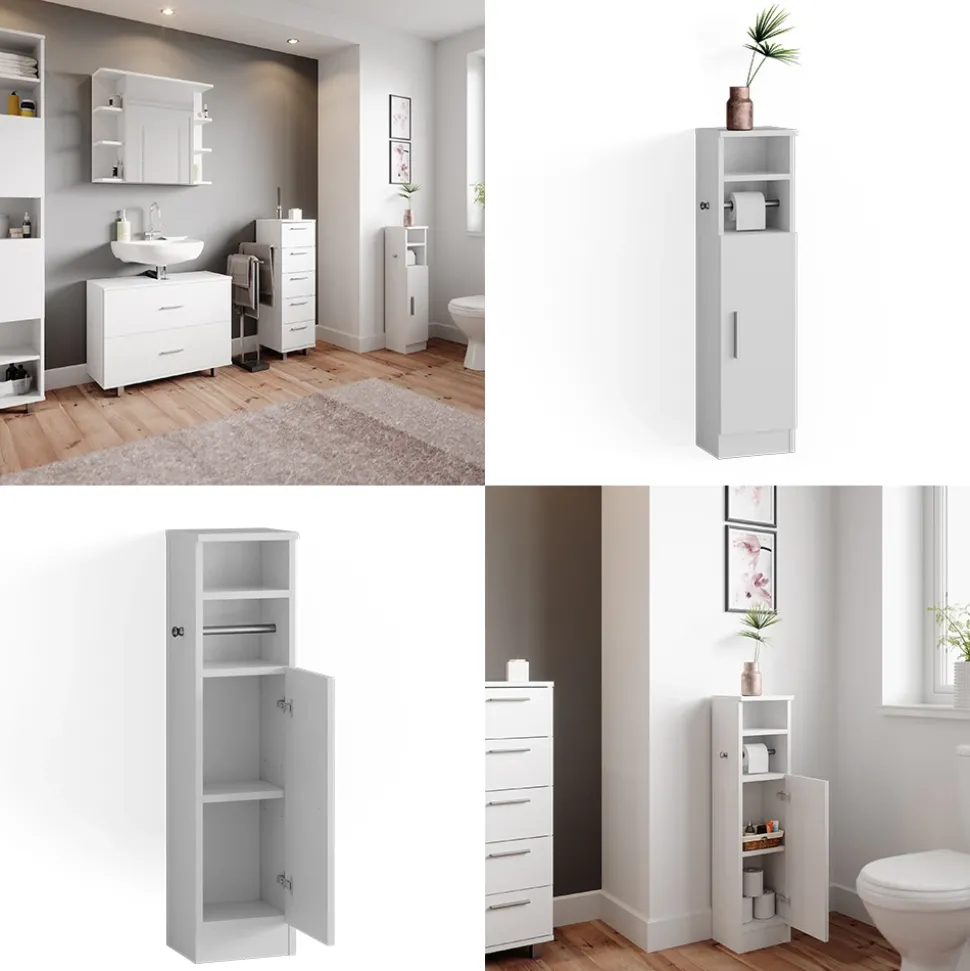 Midischrank Enga Weiß 23 x 90 cm Vicco