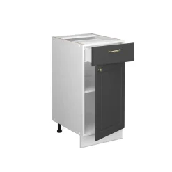 Midischrank Fame-Line Anthrazit-Gold 40 x 82 cm ohne Arbeitsplatte Vicco