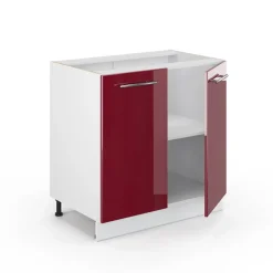 Midischrank Fame-Line Bordeaux Hochglanz 80 x 82 cm mit Regal, ohne Arbeitsplatte Vicco