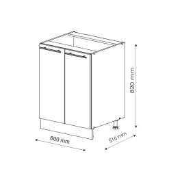 Midischrank Fame-Line Grün-Gold Landhaus 80 x 82 cm mit Regal, ohne Arbeitsplatte Vicco