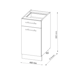 Midischrank Fame-Line Grün-Gold Landhaus 40 x 82 cm ohne Arbeitsplatte Vicco