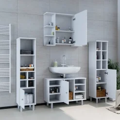 Midischrank Fynn Weiß 30 x 130.6 cm kleine Tür Vicco