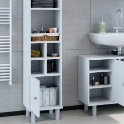 Midischrank Fynn Weiß 30 x 130.6 cm kleine Tür Vicco