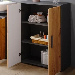 Midischrank Irma Anthrazit/Goldkraft Eiche 60 x 81 cm Vicco
