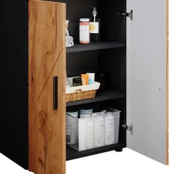 Midischrank Irma Anthrazit/Goldkraft Eiche 60 x 81 cm Vicco