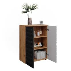 Midischrank Irma Anthrazit mit Wabenstruktur 60 x 81 cm Vicco