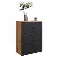 Midischrank Irma Anthrazit mit Wabenstruktur 60 x 81 cm Vicco