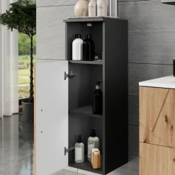 Midischrank Irma Anthrazit/Artisan 30 x 93 cm mit 1 Tür Vicco