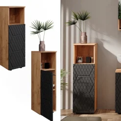 Midischrank Irma Anthrazit mit Wabenstruktur 30 x 95 cm Vicco