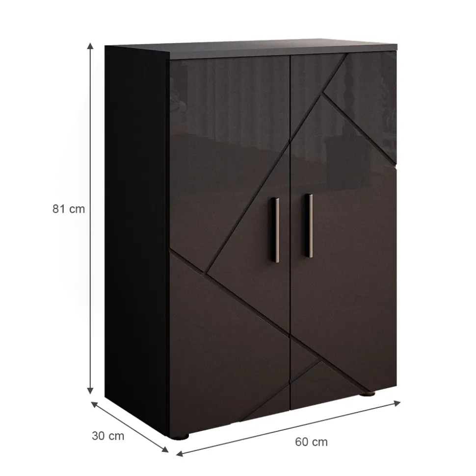 Midischrank Irma Anthrazit Hochglanz 60 x 81 cm Vicco