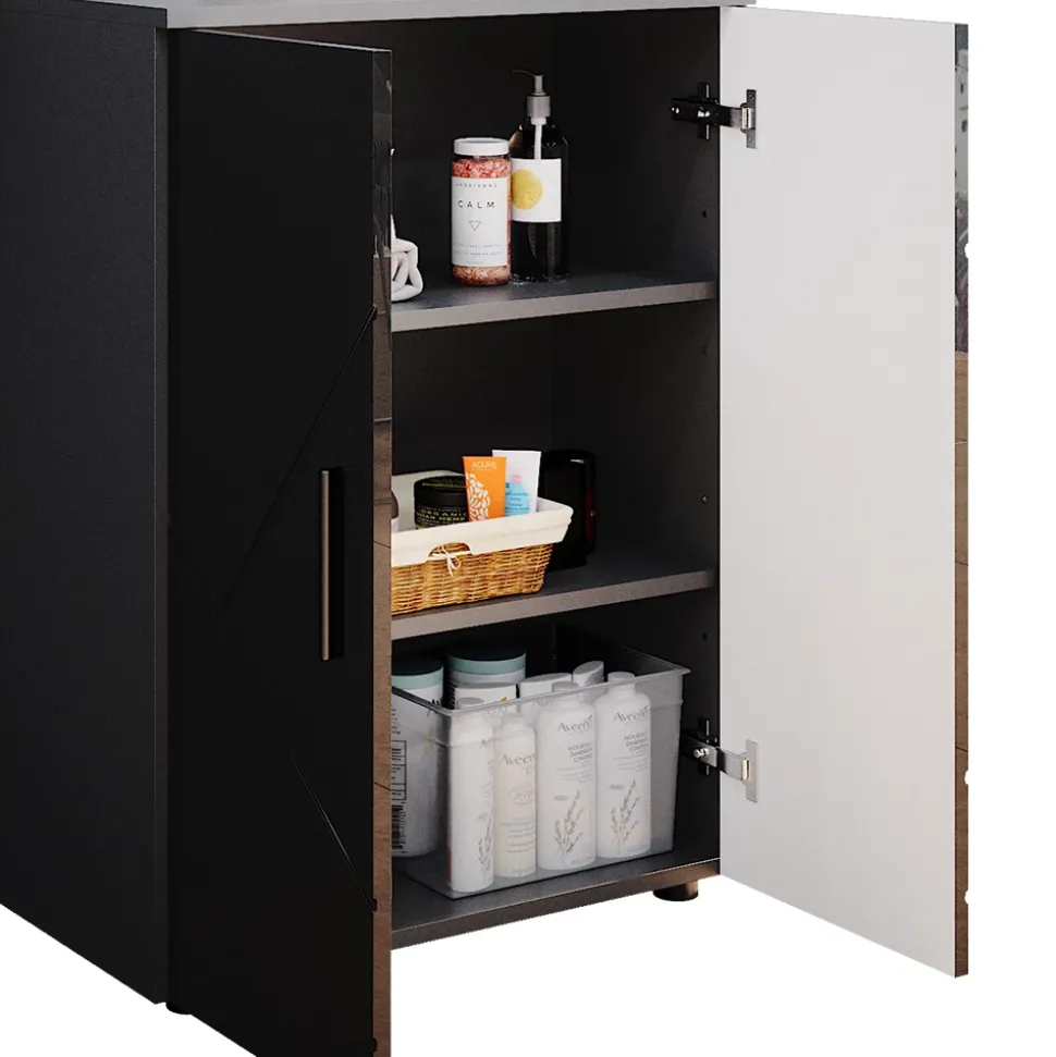 Midischrank Irma Anthrazit Hochglanz 60 x 81 cm Vicco