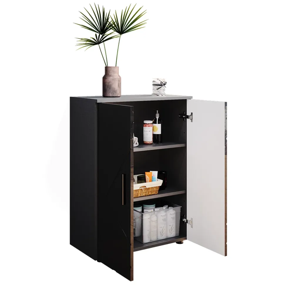 Midischrank Irma Anthrazit Hochglanz 60 x 81 cm Vicco