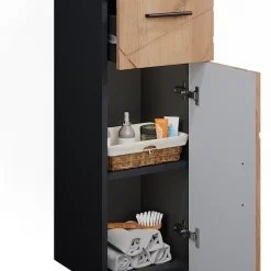 Midischrank Irma Goldkraft Eiche/Anthrazit 30 x 81 cm Vicco