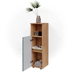 Midischrank Irma Grün/Goldkraft Eiche 30 x 95 cm Vicco