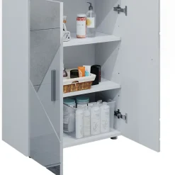 Midischrank Irma Weiß Hochglanz mit Einsätzen 60 x 81 cm Vicco