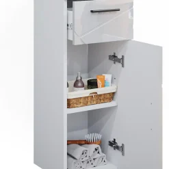 Midischrank Irma Weiß Hochglanz 30 x 81 cm Vicco