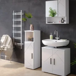 Midischrank Irma Weiß Hochglanz 30 x 95 cm Vicco