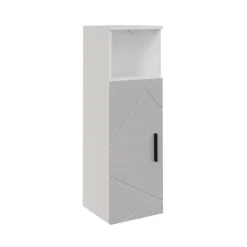 Midischrank Irma Weiß/Weiß Hochglanz 30 x 93 cm mit Tür Vicco