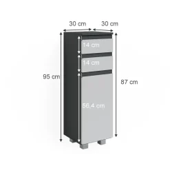 Midischrank J-Shape Weiß 30 x 95 cm Vicco