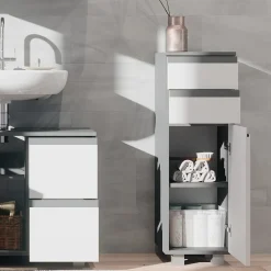 Midischrank J-Shape Weiß 30 x 95 cm Vicco