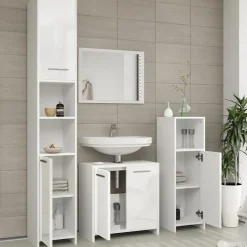 Midischrank Kiko Weiß Hochglanz/Weiß 30 x 95 cm Vicco