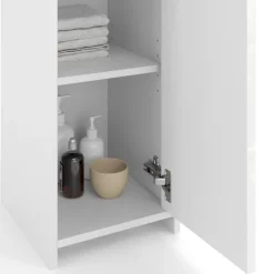 Midischrank Kiko Weiß Hochglanz/Weiß 30 x 95 cm Vicco