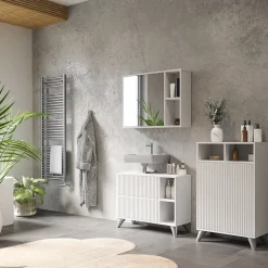 Midischrank Leano Weiß 60 x 97 cm mit 2 Türen Vicco