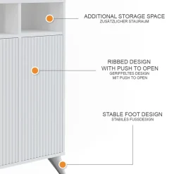 Midischrank Leano Weiß 60 x 97 cm mit 2 Türen Vicco