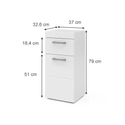 Midischrank Luna Weiß 37 x 79 cm Vicco