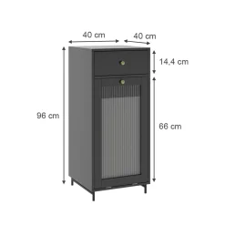 Midischrank Malte Grau 40 x 96 cm mit Schublade Vicco