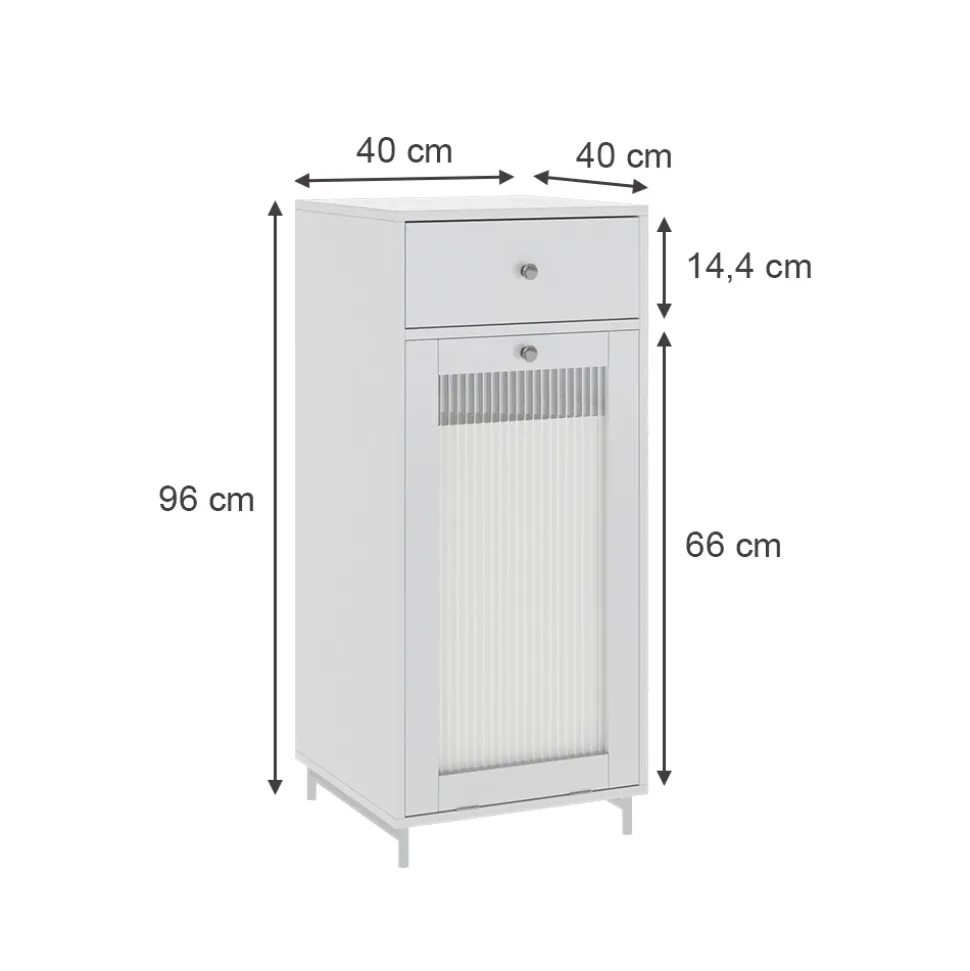 Midischrank Malte Weiß 40 x 96 cm Vicco