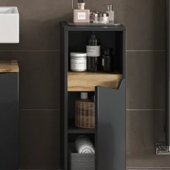 Midischrank Marelle Anthrazit/Artisan 30 x 74.5 cm mit Tür und offenem Fach Vicco