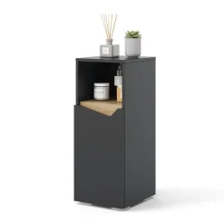 Midischrank Marelle Anthrazit/Artisan 30 x 74.5 cm mit Tür und offenem Fach Vicco