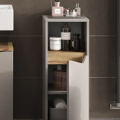 Midischrank Marelle Greige 30 x 74.5 cm mit Tür und offenem Fach Vicco