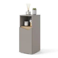 Midischrank Marelle Greige 30 x 74.5 cm mit Tür und offenem Fach Vicco