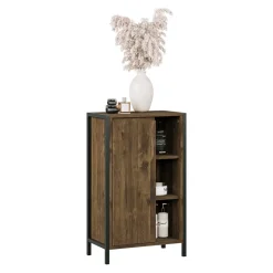 Midischrank Naola Eiche/Schwarz 50 x 80 cm mit 7 Fächern Vicco