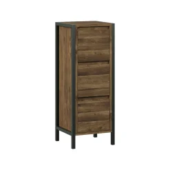 Midischrank Naola Eiche/Schwarz 30 x 80 cm mit 3 Schubladen Vicco