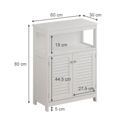 Midischrank Riad Weiß 60 x 80 cm mit Türen und offenem Fach Vicco