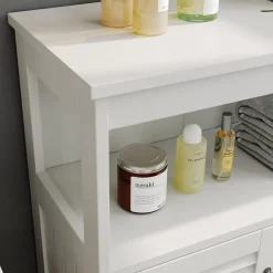 Midischrank Riad Weiß 60 x 80 cm mit Türen und offenem Fach Vicco