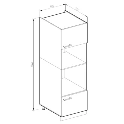 Mikrowellenschrank R-Line Sonoma 60 cm Vicco