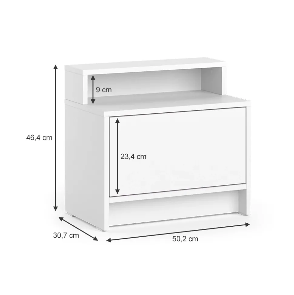 Nachtkommode Naara Weiß 50.2 x 46.4 cm Vicco