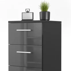 Nachttisch Schwarz Hochglanz 2er Set Vicco